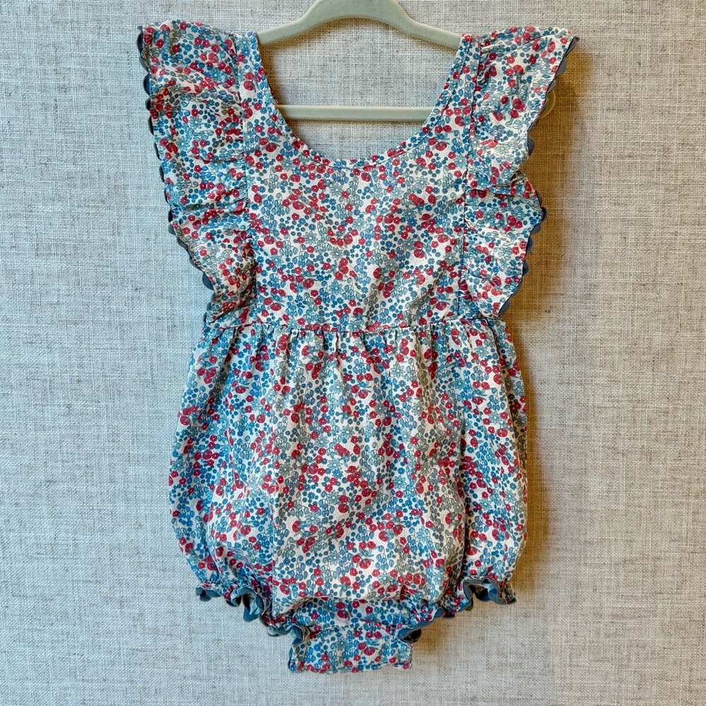 Konges Sløjd Verbena Bibi Blue Floral Bubble Romper